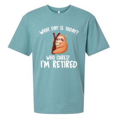 What Day Is Today Who Cares Im Retired Gift Funny Retiret Cool Gift Sueded Cloud Jersey T-Shirt