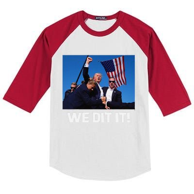 We Did It Trump 45 47 Xmas 2024 Kids Colorblock Raglan Jersey