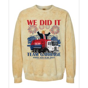 We Did It Team Garbage Trump 2025 Happy New Year Colorblast Crewneck Sweatshirt