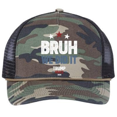 We Did It Bruh We Won Trump Vance Retro Rope Trucker Hat Cap