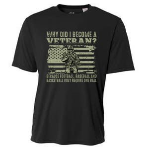 Why Did I Become A Veteran Quotation Usa Flag Cooling Performance Crew T-Shirt