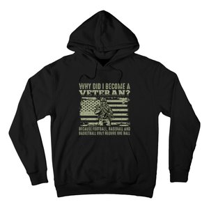 Why Did I Become A Veteran Quotation Usa Flag Hoodie