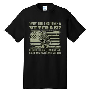 Why Did I Become A Veteran Quotation Usa Flag Tall T-Shirt