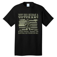 Why Did I Become A Veteran Quotation Usa Flag Tall T-Shirt