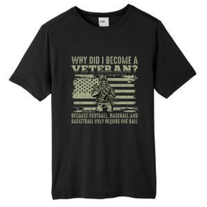 Why Did I Become A Veteran Quotation Usa Flag Tall Fusion ChromaSoft Performance T-Shirt