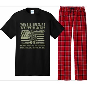 Why Did I Become A Veteran Quotation Usa Flag Pajama Set