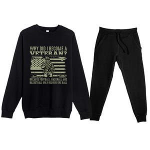 Why Did I Become A Veteran Quotation Usa Flag Premium Crewneck Sweatsuit Set