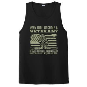 Why Did I Become A Veteran Quotation Usa Flag PosiCharge Competitor Tank