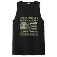 Why Did I Become A Veteran Quotation Usa Flag PosiCharge Competitor Tank