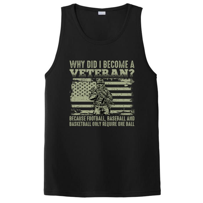 Why Did I Become A Veteran Quotation Usa Flag PosiCharge Competitor Tank