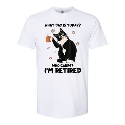 What Day Is Today Who Cares I'm Retired Cat Coffee Lovers Softstyle CVC T-Shirt