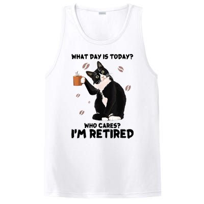 What Day Is Today Who Cares I'm Retired Cat Coffee Lovers PosiCharge Competitor Tank