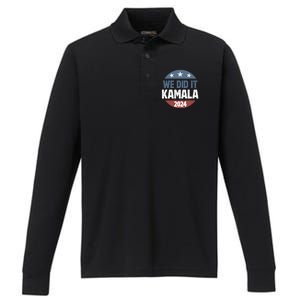 We Did It We Won Kamala Walz 2024 Election Performance Long Sleeve Polo