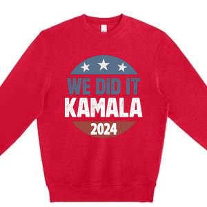 We Did It We Won Kamala Walz 2024 Election Premium Crewneck Sweatshirt