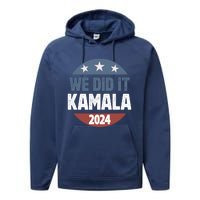 We Did It We Won Kamala Walz 2024 Election Performance Fleece Hoodie