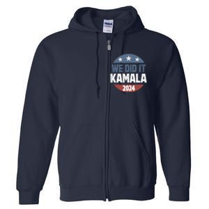 We Did It We Won Kamala Walz 2024 Election Full Zip Hoodie