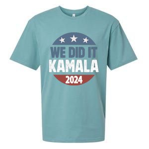 We Did It We Won Kamala Walz 2024 Election Sueded Cloud Jersey T-Shirt