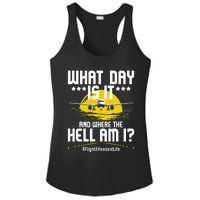 What Day Is It Flight Attendant Life Stewardess Airplane Ladies PosiCharge Competitor Racerback Tank