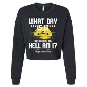 What Day Is It Flight Attendant Life Stewardess Airplane Cropped Pullover Crew