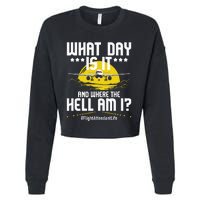 What Day Is It Flight Attendant Life Stewardess Airplane Cropped Pullover Crew