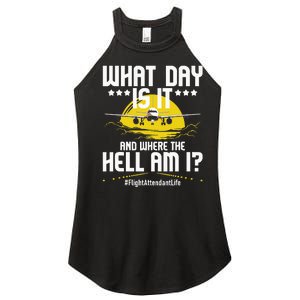 What Day Is It Flight Attendant Life Stewardess Airplane Women's Perfect Tri Rocker Tank