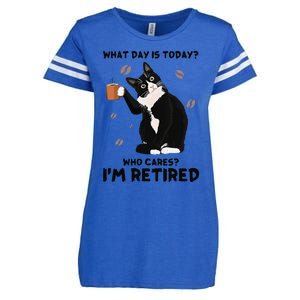 What Day Is Today Who Cares Im Retired Tuxedo Enza Ladies Jersey Football T-Shirt