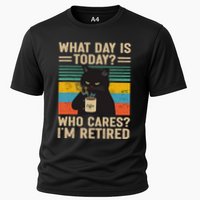 What Day Is Today Who Cares Im Retired Cat And Coffee Performance Shirt