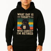 What Day Is Today Who Cares Im Retired Cat And Coffee Hoodie