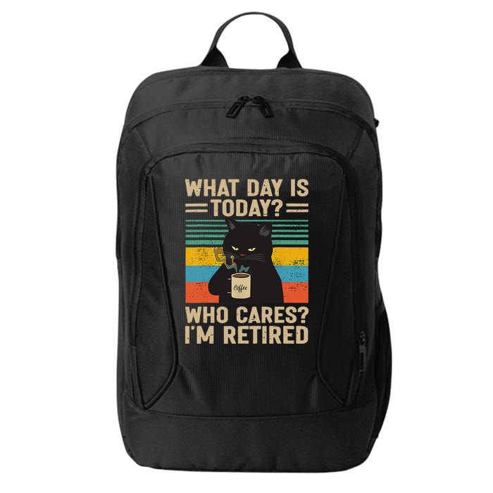What Day Is Today Who Cares Im Retired Cat And Coffee City Backpack