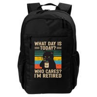 What Day Is Today Who Cares Im Retired Cat And Coffee Backpack