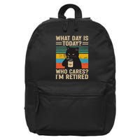 What Day Is Today Who Cares Im Retired Cat And Coffee 16 in Basic Backpack