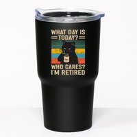 What Day Is Today Who Cares Im Retired Cat And Coffee Tumbler