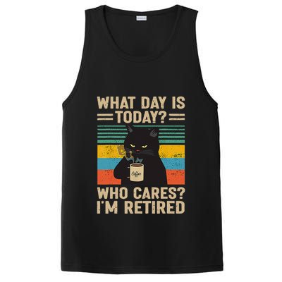 What Day Is Today Who Cares Im Retired Cat And Coffee PosiCharge Competitor Tank
