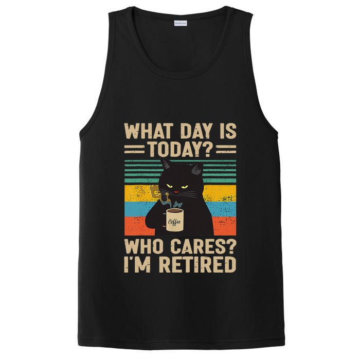 What Day Is Today Who Cares Im Retired Cat And Coffee PosiCharge Competitor Tank