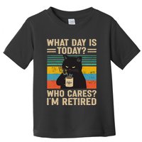 What Day Is Today Who Cares Im Retired Cat And Coffee Toddler T-Shirt