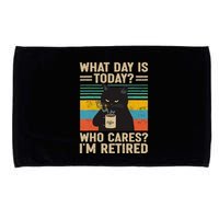 What Day Is Today Who Cares Im Retired Cat And Coffee Microfiber Hand Towel