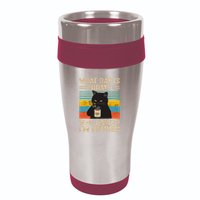 What Day Is Today Who Cares Im Retired Cat And Coffee 16oz Travel Tumbler