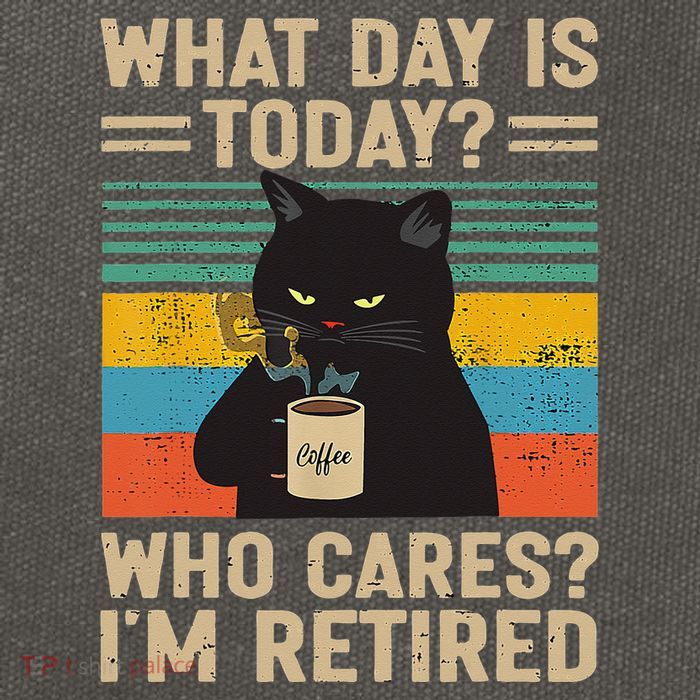 What Day Is Today Who Cares Im Retired Cat And Coffee Cotton Canvas Backpack
