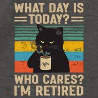 What Day Is Today Who Cares Im Retired Cat And Coffee Vector Backpack