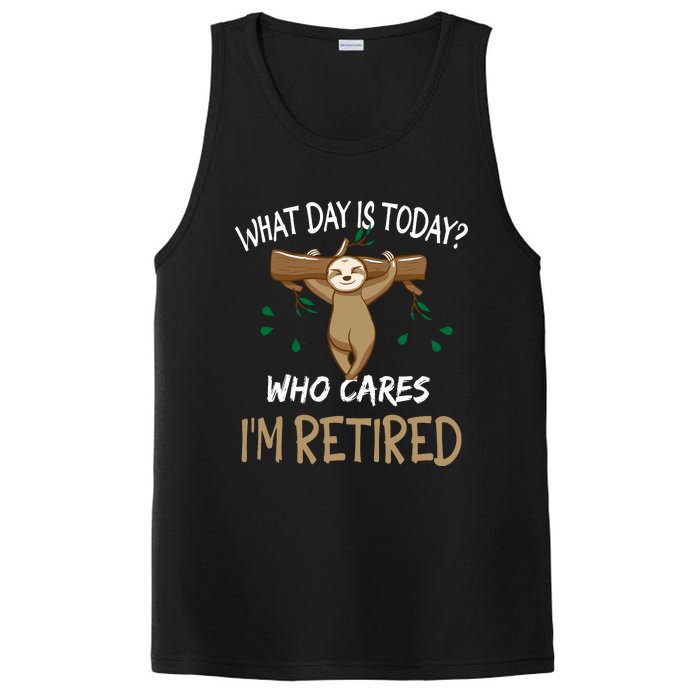 What Day Is Today Whocares I Am Retired Retirement Sloth PosiCharge Competitor Tank