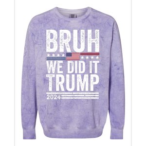 We Did It Bruh We Won Trump Vance 2024 Colorblast Crewneck Sweatshirt