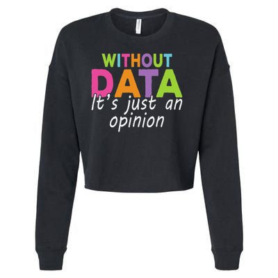 Without Data It's Just An Opinion Cropped Pullover Crew