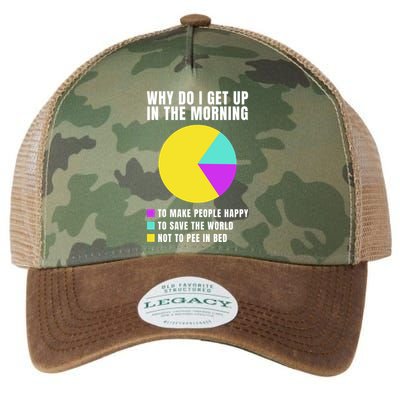 Why Do I Get Up In The Morning Funny I Have To Pee Legacy Tie Dye Trucker Hat