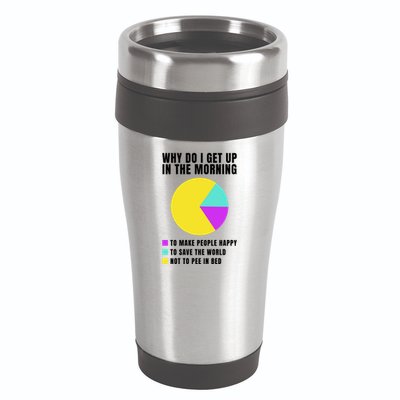 Why Do I Get Up In The Morning Funny I Have To Pee 16oz Travel Tumbler
