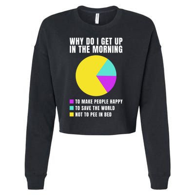 Why Do I Get Up In The Morning Funny I Have To Pee Cropped Pullover Crew