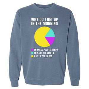 Why Do I Get Up In The Morning Funny I Have To Pee Garment-Dyed Sweatshirt