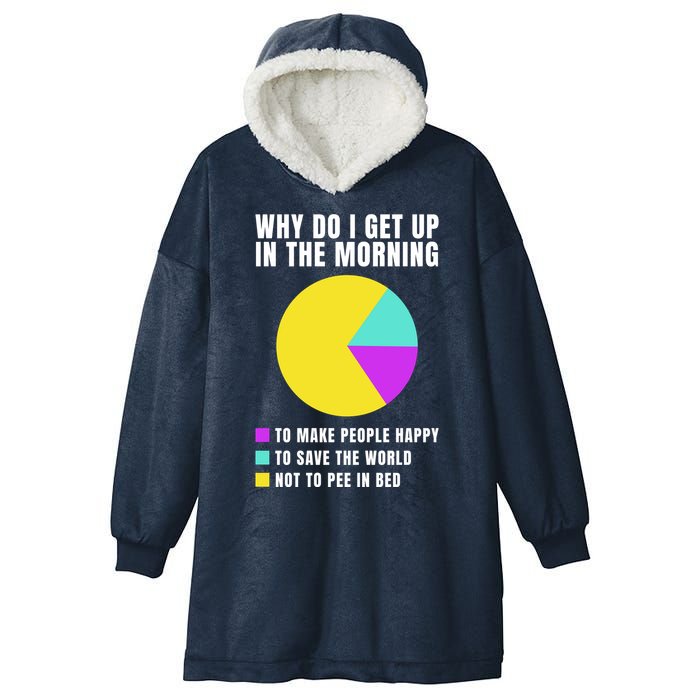Why Do I Get Up In The Morning Funny I Have To Pee Hooded Wearable Blanket