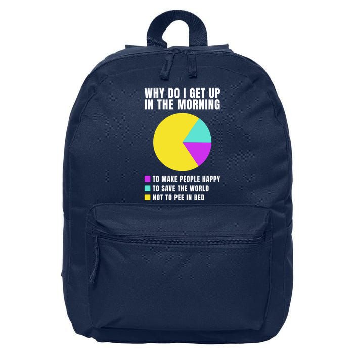Why Do I Get Up In The Morning Funny I Have To Pee 16 in Basic Backpack