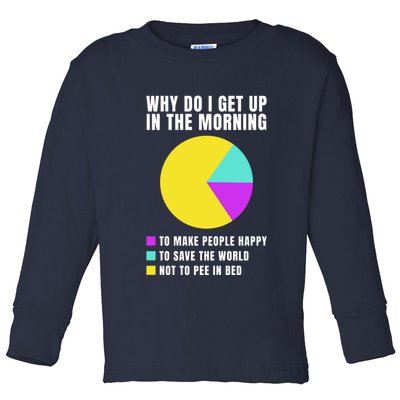 Why Do I Get Up In The Morning Funny I Have To Pee Toddler Long Sleeve Shirt