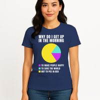 Why Do I Get Up In The Morning Funny I Have To Pee Womens T-Shirt